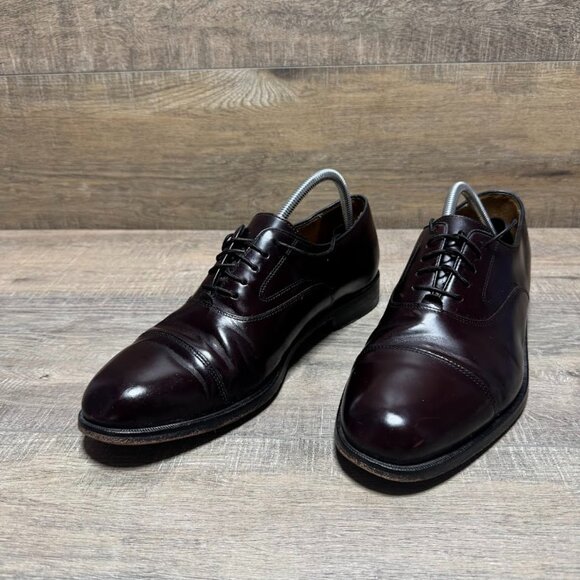 Cole Haan Burgundy Leather Cap Toe Oxford Shoes Men's Size 10 - Picture 1 of 7